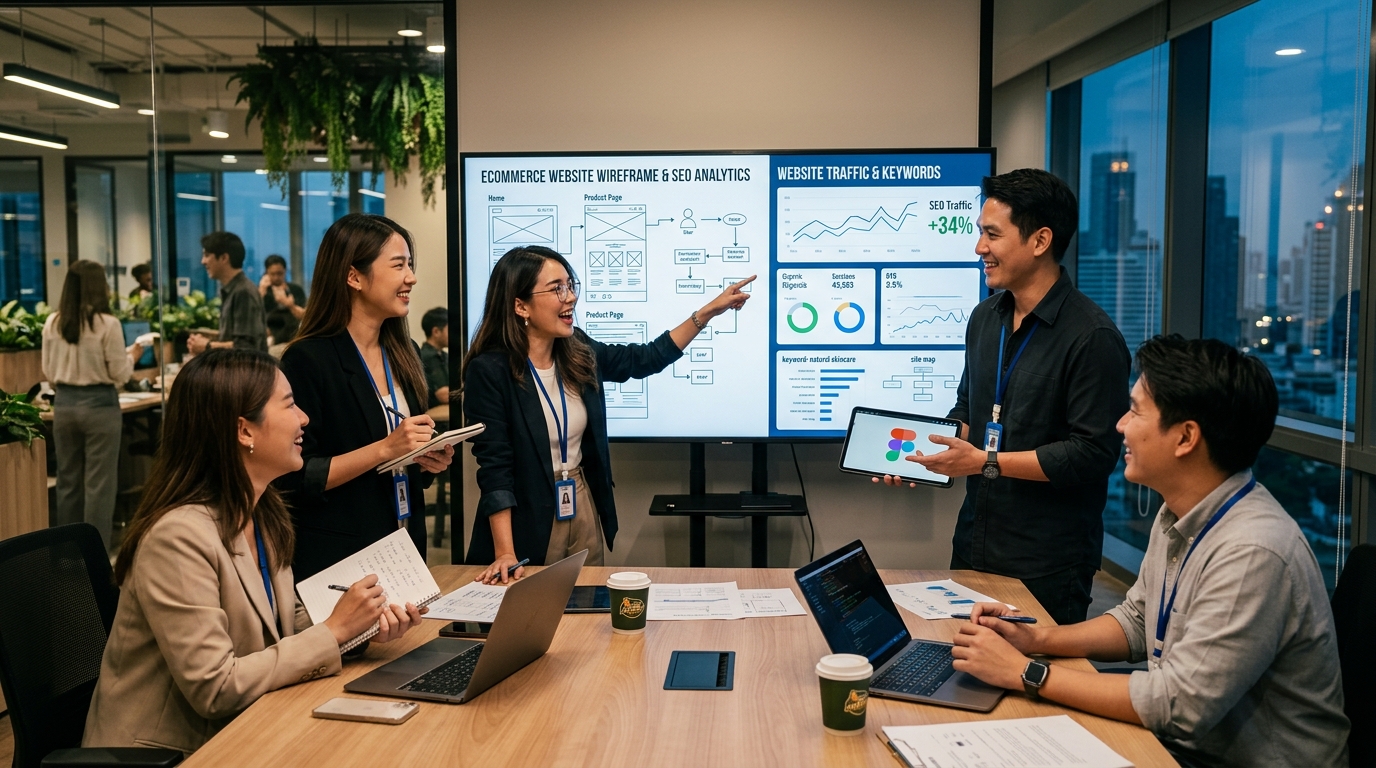 ทีมงานรับทำเว็บขอนแก่นประชุมงาน UI/UX